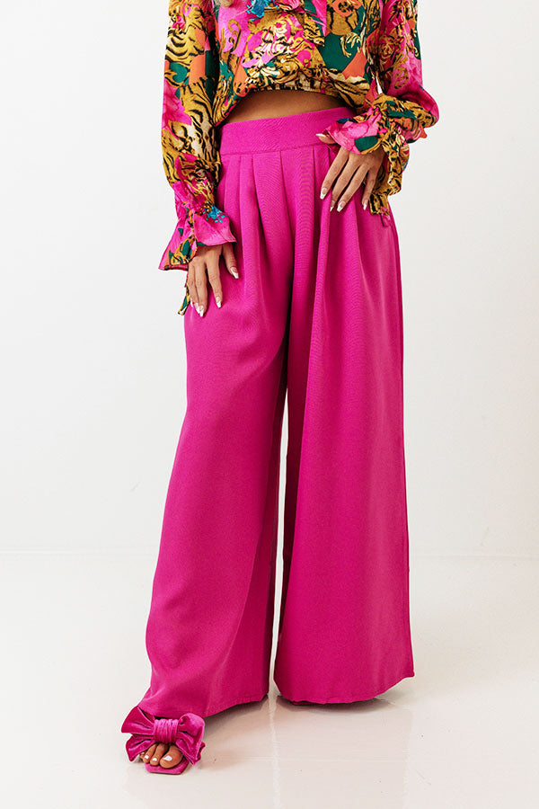 Forever Yours High Waist Pants In Fuchsia Image - 2