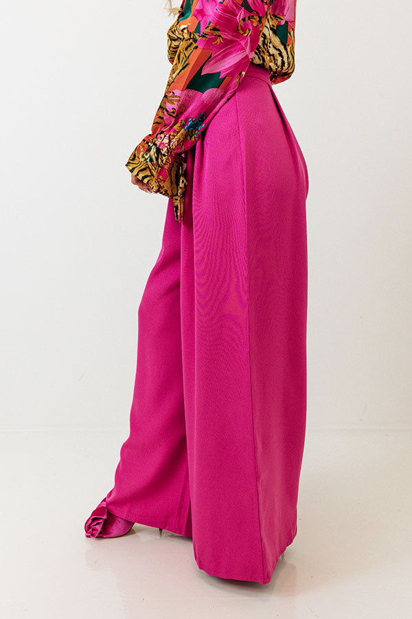 Forever Yours High Waist Pants In Fuchsia Image - 3