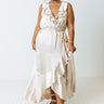 The Roxleigh Satin Maxi In Champagne Curves Image - 1
