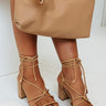 The Doe Faux Leather Lace Up Heel Image - 1