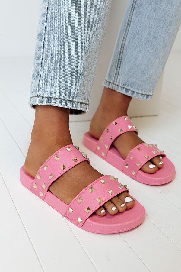 The Tish Studded Sandal In Pink Image - 2