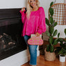Truly Chic Satin Shift Top In Hot Pink Curves Image - 1