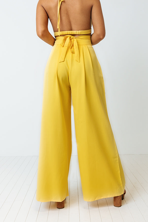 Forever Yours High Waist Pants In Yellow Image - 4