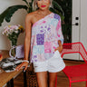 Blooming Beauty One Shoulder Top in Purple Image - 1