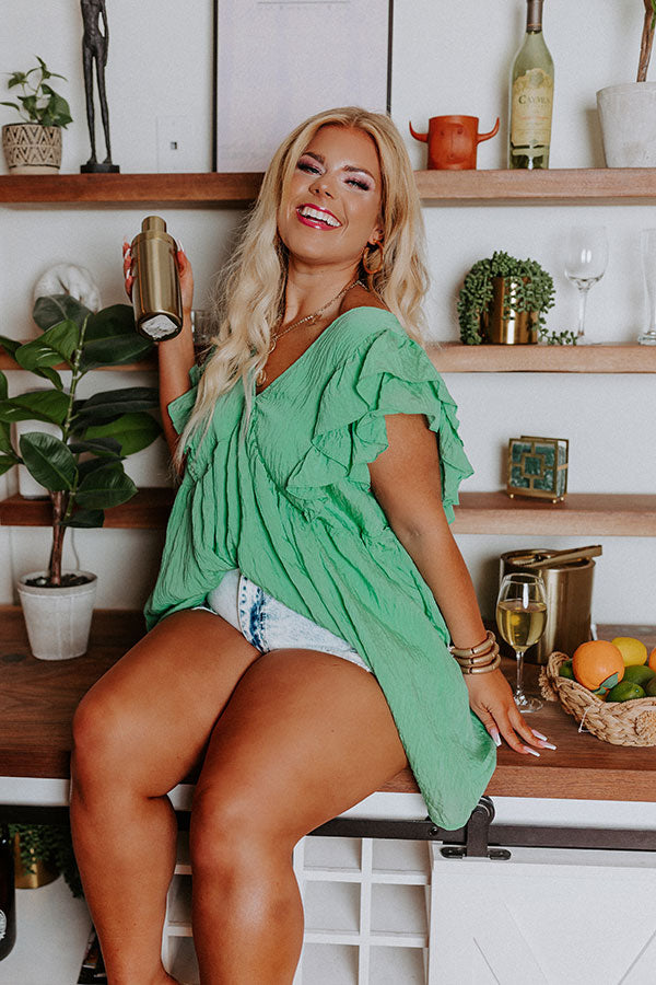 Expect The Best Babydoll Top In Green Curves Image - 2
