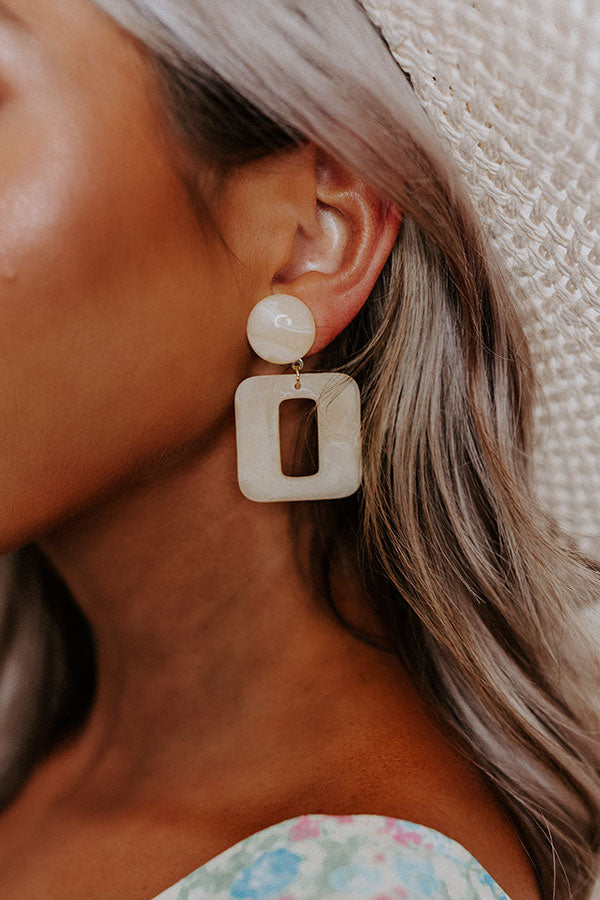 New Playlist Earrings In Cream Image - 2