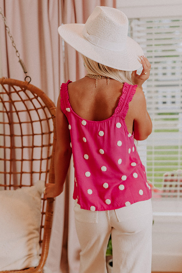 San Fran Frills Polka Dot Top In Pink Image - 4