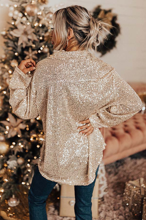 Shimmer In Your Eyes Sequin Top in Gold Image - 5