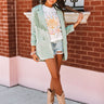 The Queenie Fringe Blazer in Sea Glass Image - 1