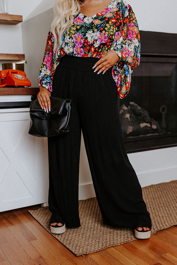 Tree Lined Drive High Waist Trousers In Black Curves Image - 2