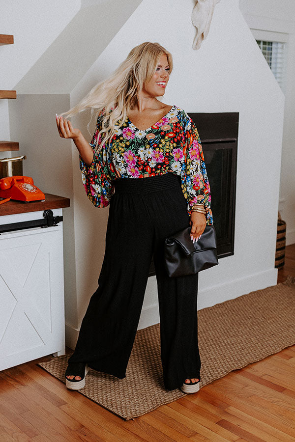 Tree Lined Drive High Waist Trousers In Black Curves Image - 1