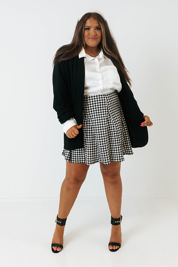 Good For The Plot Linen Blend Blazer In Black Curves
