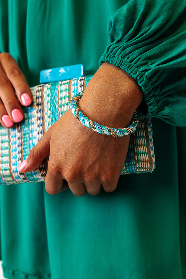 Kendra Scott Masie Gold Full Cuff Bracelet in Turquoise Mix Image - 2