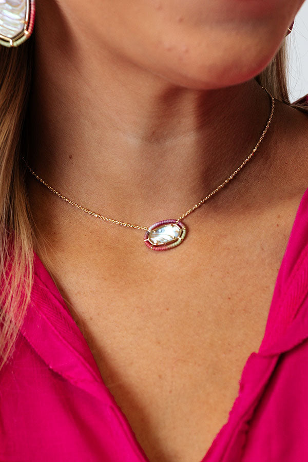 Kendra Scott Threaded Elisa Gold Pendant Necklace in Pastel Mix Image - 1