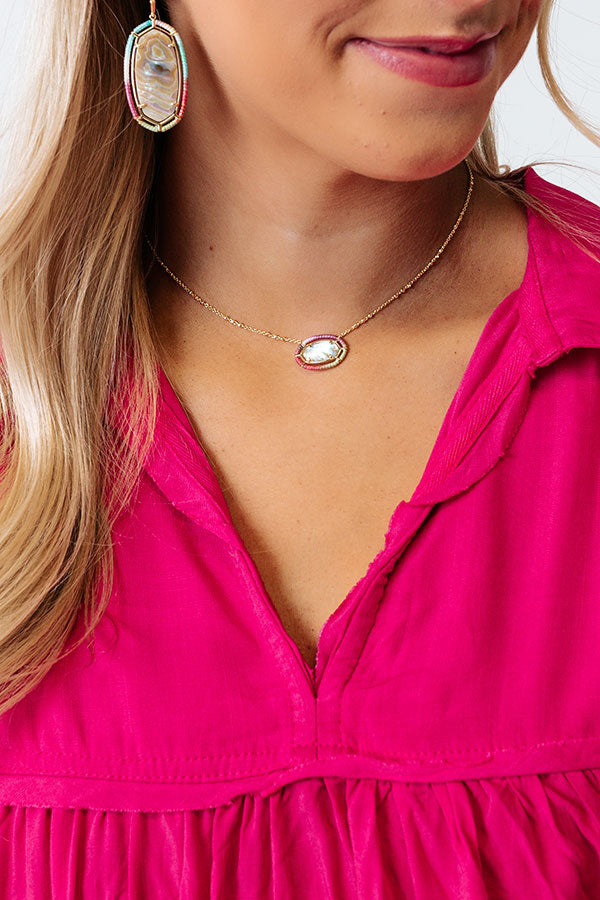 Kendra Scott Threaded Elisa Gold Pendant Necklace in Pastel Mix Image - 2