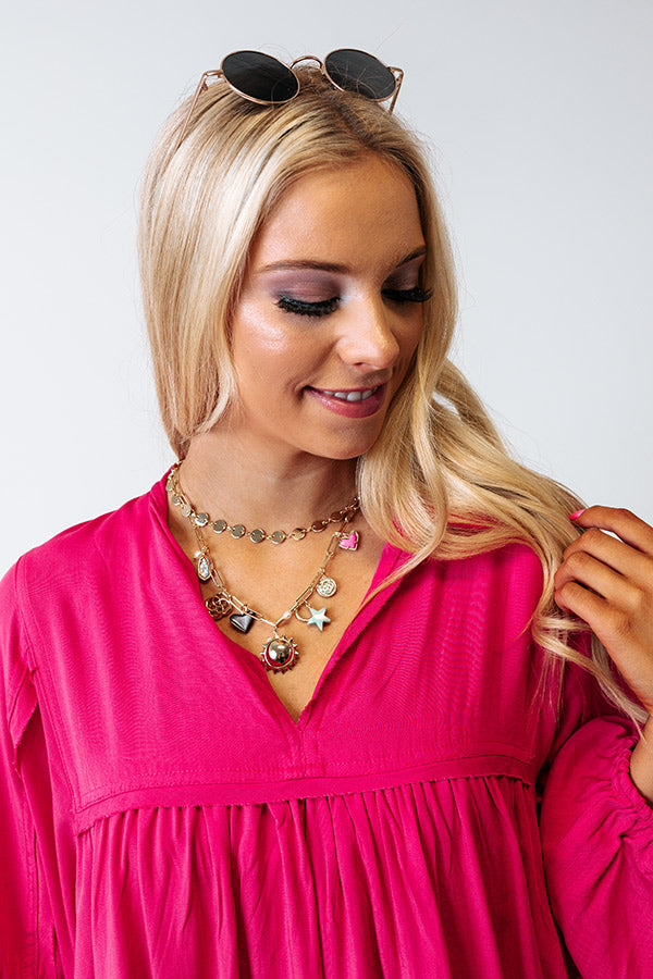 Kendra Scott Frankie Gold Convertible Charm Necklace in Multi Mix Image - 2