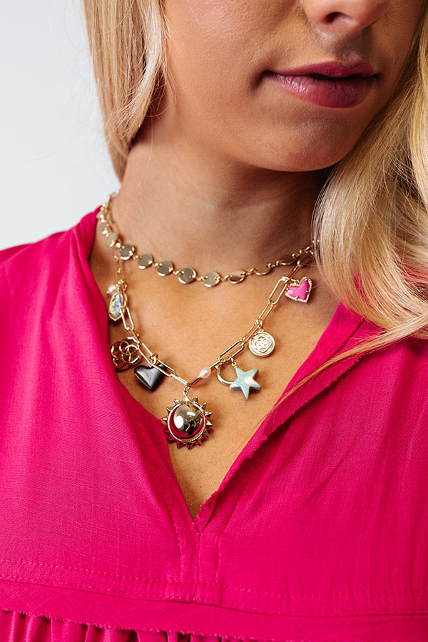 Kendra Scott Frankie Gold Convertible Charm Necklace in Multi Mix Image - 1