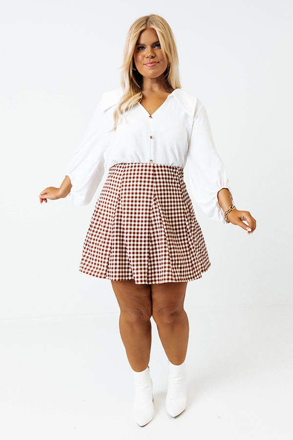 Name Of The Game Plaid Skirt In Chocolate Curves Image - 1