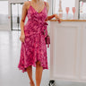 Dance And Sway Satin Wrap Dress In Purple Image - 1