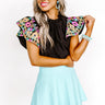 Near To Paradise Embroidered Shift Top In Black Image - 1