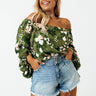 Gramercy Garden Off Shoulder Top In Olive Curves Image - 1