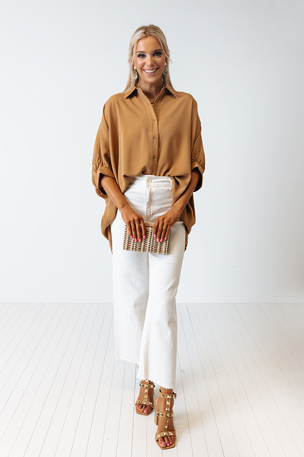 Make A List Shift Top in Khaki Image - 2