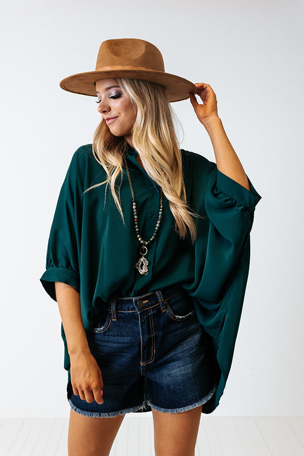 Make A List Shift Top in Hunter Green Image - 1
