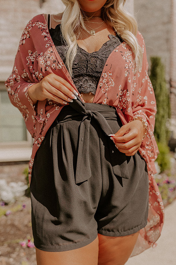 Take Me To Venice High Waist Shorts In Black Curves Image - 1