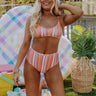 Pina Colada Please Stripe Bikini Top Image - 1
