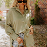 Simply Charmed Button Up Top In Sage Image - 1
