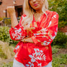 Valencia Vibes Satin Top In Red Curves Image - 1