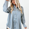 Simply Charmed Button Up Top In Light Slate Image - 1