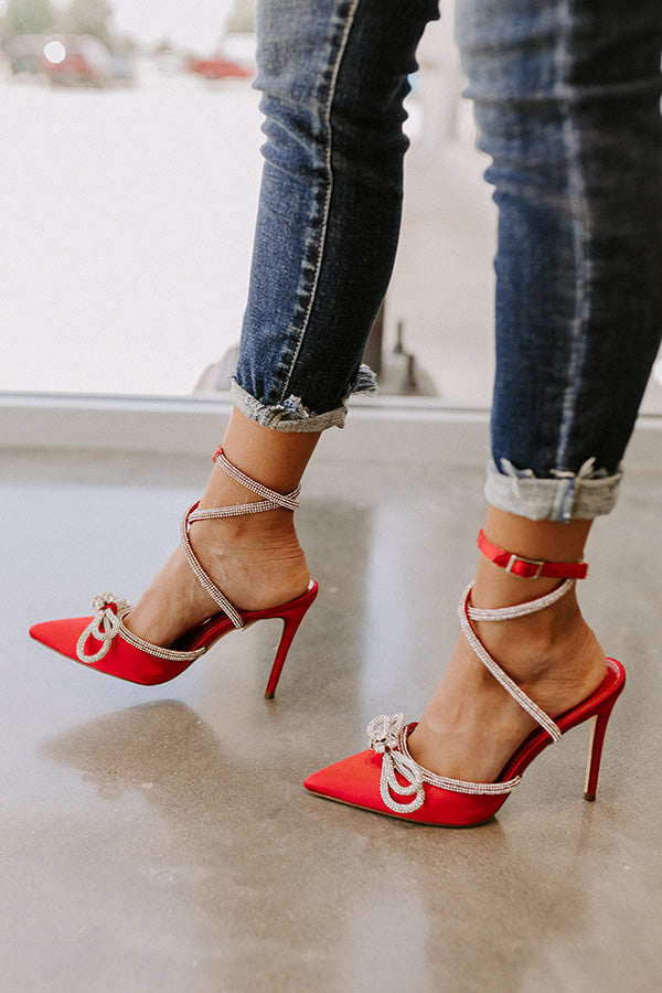 The Belmore Rhinestone Heel In Red Image - 3