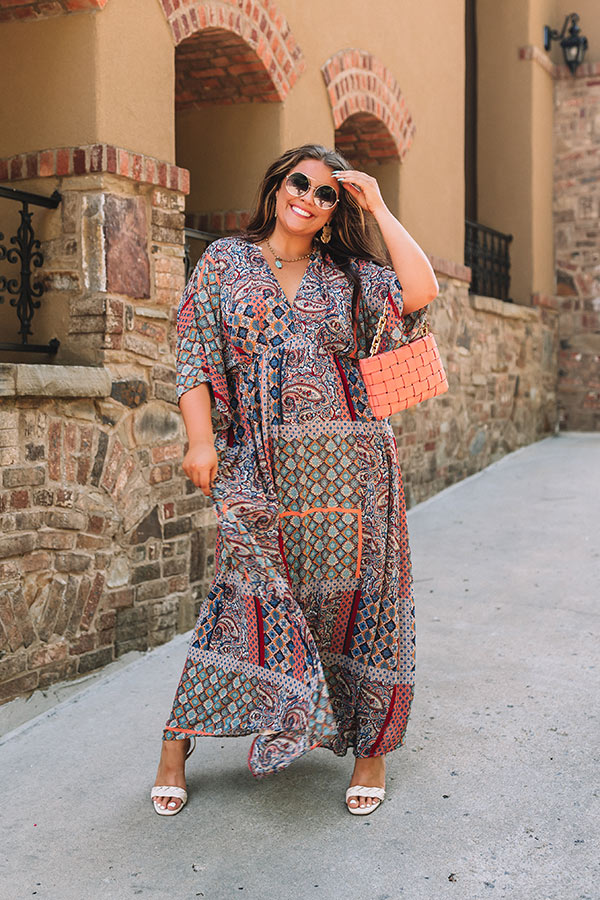 Coasting Through Amalfi Paisley Maxi In Blue Curves Image - 3