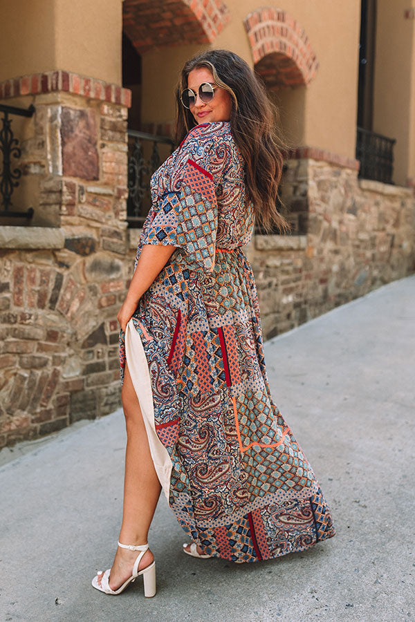 Coasting Through Amalfi Paisley Maxi In Blue Curves Image - 5