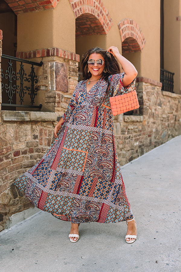 Coasting Through Amalfi Paisley Maxi In Blue Curves Image - 1