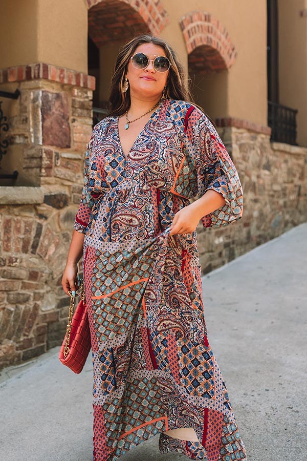 Coasting Through Amalfi Paisley Maxi In Blue Curves Image - 2