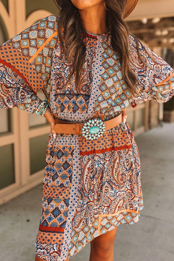 Coasting Through Amalfi Paisley Dress In Blue Image - 3