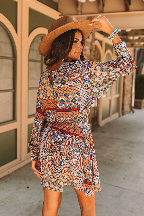Coasting Through Amalfi Paisley Dress In Blue Image - 5