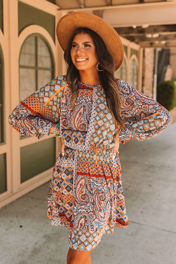 Coasting Through Amalfi Paisley Dress In Blue Image - 4