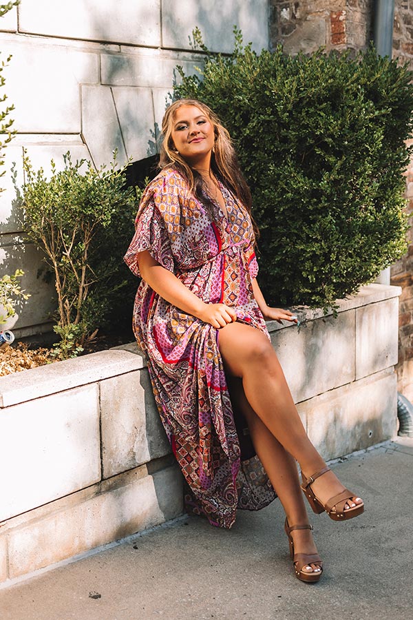 Coasting Through Amalfi Paisley Maxi In Orchid Curves Image - 2