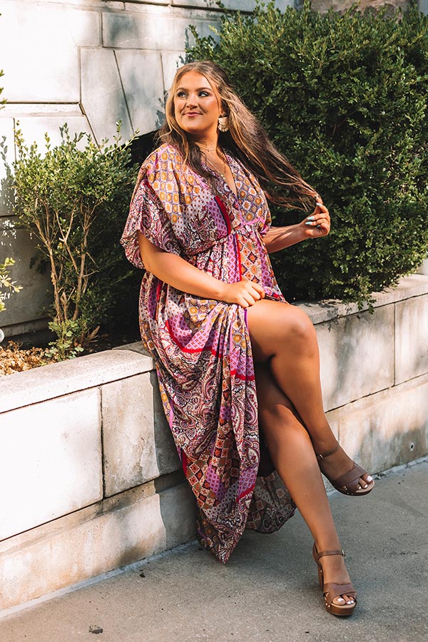 Coasting Through Amalfi Paisley Maxi In Orchid Curves Image - 3