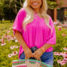 City Meetup Shift Top In Fuchsia Curves Image - 1