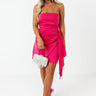 Divine Life Satin Dress In Fuchsia Image - 1