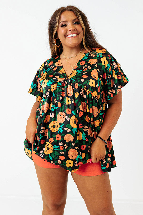 Memories On Repeat Babydoll Top In Black Curves Image - 2