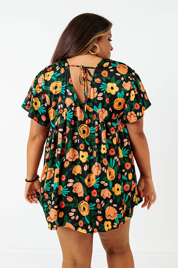Memories On Repeat Babydoll Top In Black Curves Image - 4