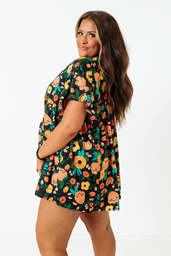 Memories On Repeat Babydoll Top In Black Curves Image - 5