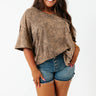 Nashville Nightlife Mineral Wash Shift Tee In Chestnut Curves Image - 1