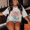 Long Live Distressed Boyfriend Tee In Light Beige Curves Image - 1