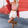 Hearing Music Checkered Crop Top Image - 1